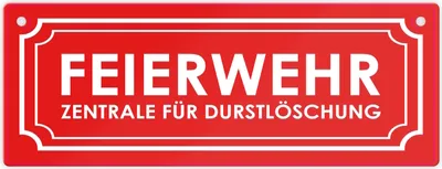 Produktbild von Metallschild L in 10,5x28cm mit Alkohol Spruch - Feierwehr Zentrale für