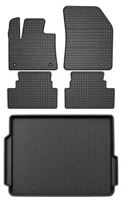 Produktbild von Gummimatten + Kofferraumwanne für Opel Grandland 2019- (Hybrid) – Schwarz, passgenau – Wielganizator SolidPRO