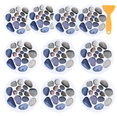 Productafbeelding van 10 antislip badkamerstickers, waterdichte badkamerdecoratie, antislip douchematten met een hoogwaardige afvoervorm voor douche en bad.