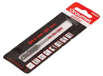 Obrázek produktu pro Univerzální vrták Draumet, 4 mm, 85 mm, šestihranná stopka