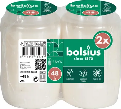 Produktbild von Bolsius Grablicht Nr. 3 weiß 2 Stück