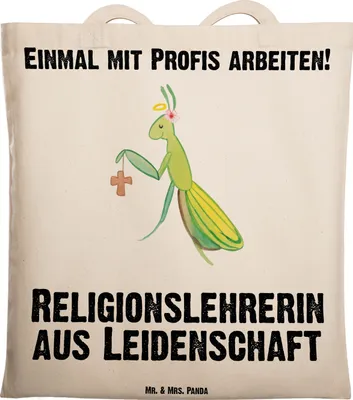 Produktbild von Mr. & Mrs. Panda Tote Bag Religionslehrerin Leidenschaft - Transparent - Geschenk, Lustig, Uni Tasche, Grundschule, Jutebeutel, Einkaufstüte, Schultasche, Spruch, Witzig