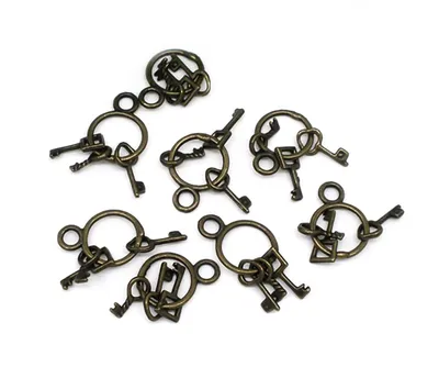 Produktbild von 40 Charm Anhänger Schlüsselbund, 25 x 13 mm bronze