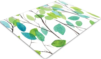 Produktbild von Stuhlunterlage Bürostuhlunterlage 120 cm x 90 cm Bodenmatte Bürostuhlunterlage - Grüne Zweige