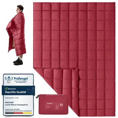 Produktbild von KingCamp Campingdecke, warme multifunktionale kompakte Reisedecke 175×135cm