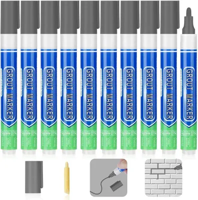 Produktbild von Fugenstift dunkelgrau, 10 Stück, für Fliesenfugen in Bad, Küche, Boden und Wand