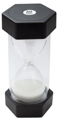 Produktbild von Sanduhr - 30 Sekunden Laufzeit - Für Klassenzimmer und Zuhause - Schwarz, 12,7 cm