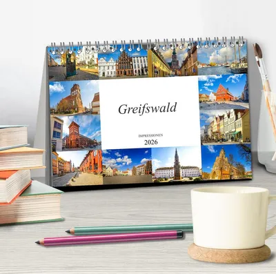 Produktbild von Greifswald Impressionen (Tischkalender 2026 DIN A5 quer), CALVENDO Monatskalender