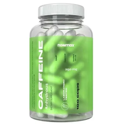 Produktbild von nowmax® Koffein 200 mg – 100 Kapseln | Energie, Konzentration & Ausdauer