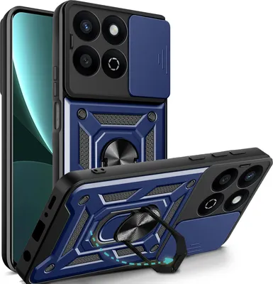 Produktbild von Outdoor Panzer Hülle für Honor 200 Smart Handyhülle mit Slide Kameraschutz Ringhalter in Blau