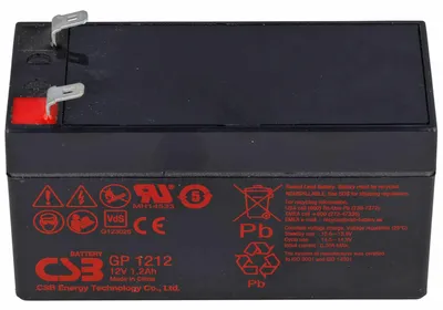 Immagine prodotto di CSB-GP1212 Batteria AGM da 12 Volt 1,2 Ah con connettore da 4,8 mm VDS G123026, dimensioni 97x43x52 mm