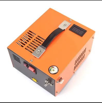 Produktbild von PCP Luftkompressor - Hochdruckpumpe - 4500 PSI/30 MPa - Auto-Stopp - Ölfrei - Tragbar - Für Luftgewehr & Tauchflasche - Gelb/Schwarz