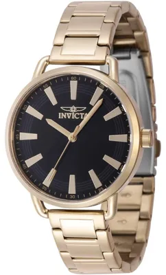 Obrázek produktu pro Invicta Wildflower 47322 Dámské Hodinky - Quartz Hnutí - Nerezová Ocel s Černým Ciferníkem - 38 mm