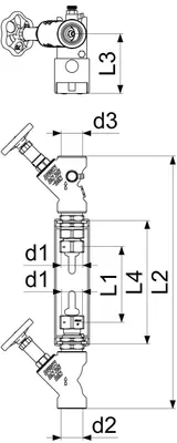 Produktbild von JS KIT – Einbaustutzen für Rohre, Typ QN 2, 5, 1"x1", Halterung: verzinkt, verstellbar