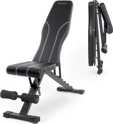Produktbild von LifeGoods Fitness Hantelbank - Fitnessbank - Bench Press Bank - Trainingsbank - Verstellbar - Klappbar - Schwarz/Grau
