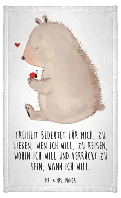 Produktbild von Mr. & Mrs. Panda Handtuch Gäste-WC Bär Marienkäfer - Weiß - Geschenk, Liebe, Motivation, badezimmer, Klein, Gästetuch, Gästehandtuch 30x50, Freiheit, Das Leben Ist schön