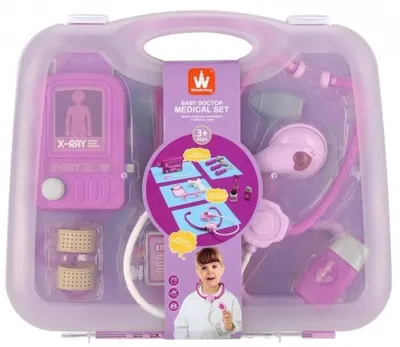 Produktbild von Arzt-Set für Kinder ab 3 Jahren mit batteriebetriebenem Stethoskop und Röntgengerät Rosa