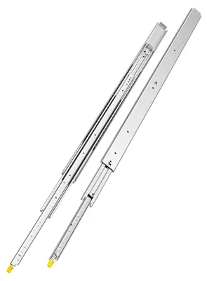 Image de VEVOR 1 paire de glissières de tiroir à extraction totale 1422 mm, capacité de charge 226 kg, glissières de tiroir, design à double verrouillage, glissières télescopiques à montage latéral pour étagères, armoires, tiroirs industriels