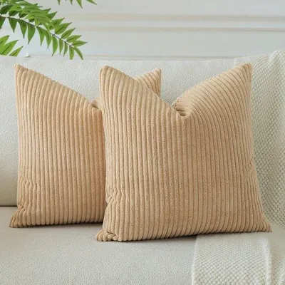Obrázek produktu pro Ibenzoa® Sada 2 kusů potahů na polštáře 40 x 40 cm –  měkké potahy s skrytým zipem, vhodné do obývacího pokoje