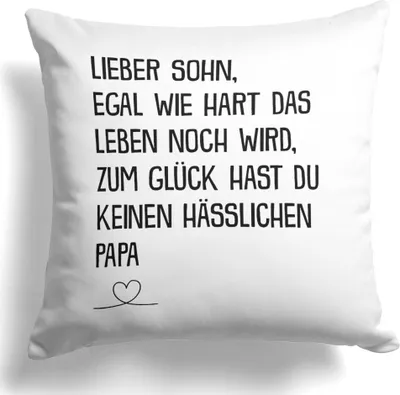 Produktbild von 22Feels Sohn Geschenk von Papa Jungs 18. Geburtstag Weihnachten Abitur Matura Kissen Uni Abschluss Bachelor Master Firmung Konfirmation Kinder Deko Männer Dekoration Wohnzimmer Schlafzimmer Couch