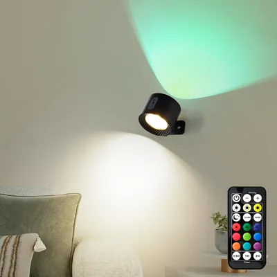 Productafbeelding van LuminexDesigns LED Wandlamp Binnen - Accu - Draadloze, magnetische wandlamp, RGB