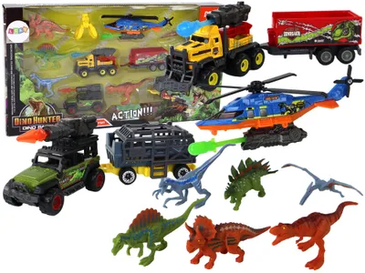 Obrázek produktu pro Velká sada Dinosaurů, vozidel a vrtulník + příslušenství.