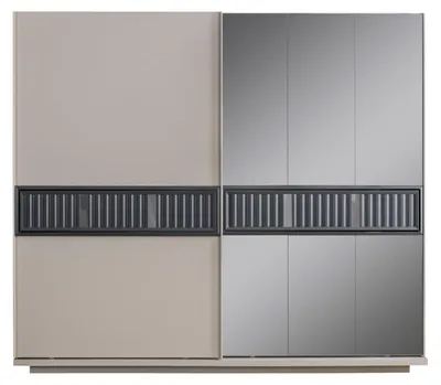 Immagine prodotto di Armadio moderno beige per camera da letto armadio specchio mobili in legno