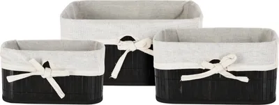 Produktbild von Set Bambuskörbe 3 Stück schwarz