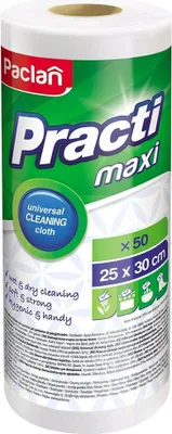 A roll of cleaning cloths on a white background.