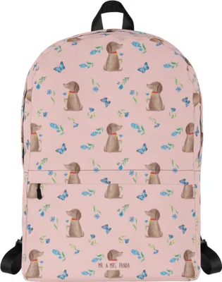 Produktbild von Mr. & Mrs. Panda Laptoprucksack Hund Blume - Rosa - Geschenk, Schulrucksack, Damenrucksack, Rucksack, Süß, Niedlich, Sprüche, Hunde, Backpack, Business-Rucksack