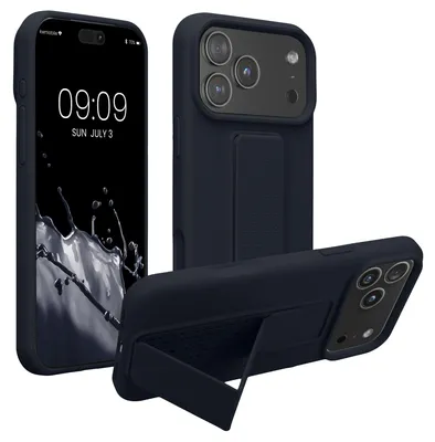 Produktbild von kwmobile Handyhülle für Apple iPhone 17 Pro Max Hülle - TPU Silikon Case mit Fingerhalter und Stand - Schutzhülle Cover in Heidelbeerblau