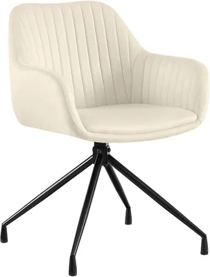 Produktbild von CLP Esszimmerstuhl Welby 180 Grad Schwenkmechanismus bis 150 kg belastbar creme Material Samt