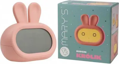 Zdjęcie produktu dla Budzik królik różowy z lampką nocną dla dzieci