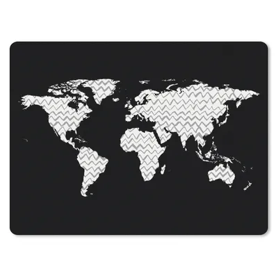 Produktbild von MuchoWow® Mauspad Mousepad Weltkarte - Muster - Schwarz 40x30 cm - Mousepads - Maus Mat - Pad - Mausunterlage - Anti Rutsch