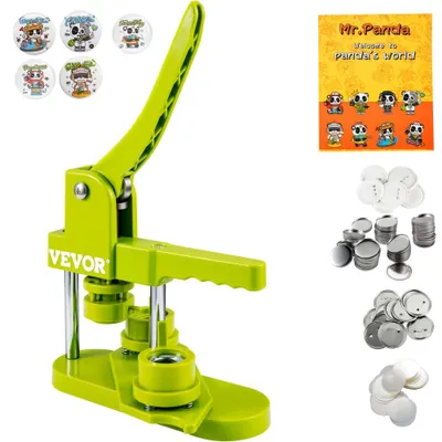 Immagine prodotto di Macchina per bottoni Macchina per la produzione di bottoni da 25 mm Macchina per la fustellatura di bottoni da 500 pezzi con coperchio in lamiera Macchina per bottoni fai da te Macchina per bottoni per la personalizzazione