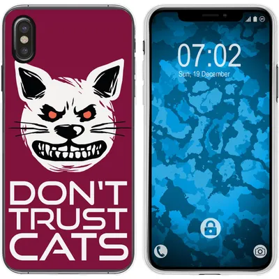 Produktbild von PhoneNatic Case kompatibel mit Apple iPhone Xs Max Silikon-Hülle Crazy Animals Katze M1