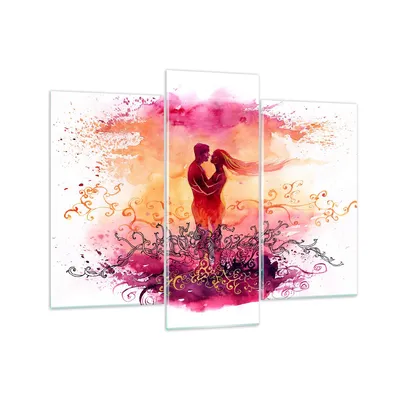 Produktbild von Bilder auf glas - Liebe Paar Flitterwochen - 130x100cm - Glasbilder - Wandbilder - Kunstdruck - zum Aufhängen bereit - Wanddekoration aus Glas - Glas Bilder - Wandbild auf Glas - GCB130x100-3006