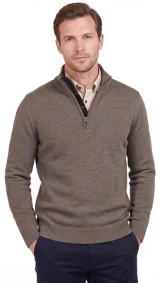 Produktbild von Brauner melierter Reißverschluss-Pullover Barbour