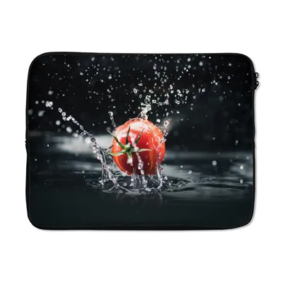 Produktbild von MuchoWow® Laptop Hülle 17 Zoll Laptoptasche Tomate - Gemüse - Stilleben - Wasser - Rot - Zipper - Schutzabdeckung