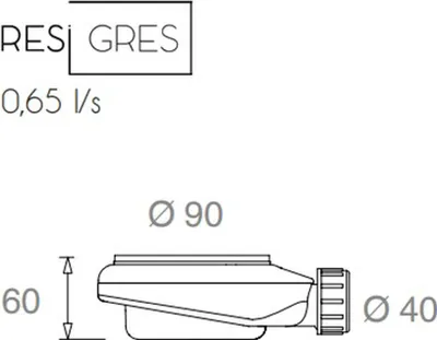 Immagine prodotto di RESIGRES Resigres Sifone standard Zero 90 mm, 1 pezzo.