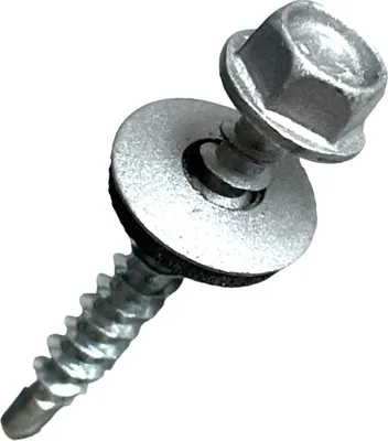 Produktbild von BKshop | Spenglerschrauben 4,8 x 20 mm - Weißaluminium - Selbstschneidend - Mit Dichtscheibe - Rostfrei