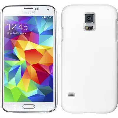 Produktbild von PhoneNatic Case kompatibel mit Samsung Galaxy S5 mini - Hülle weiß gummiert Hard-case + 2 Schutzfolien