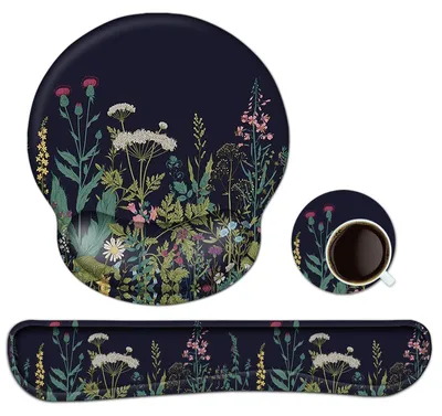 Productafbeelding van 3-in-1 Polssteunset - Ergonomische muismat met gelkussen en polssteun voor toetsenbord