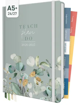 Produktbild von Häfft Lehrer-Planer 2026/2027 / A5+ / Minty Leaves