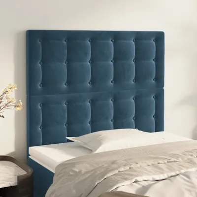 Produktbild von vidaXL Kopfteile 2 Stk. Dunkelblau 80x5x78/88 cm Samt - Kopfteil - Kopfteile - Bett-Kopfteil - Bettkopfteil