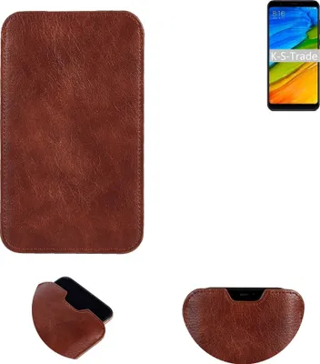 Produktbild von K-S-Trade Schutzhülle Handyhülle kompatibel mit Xiaomi Redmi 5 Handytasche Kunstleder Sleeve in braun