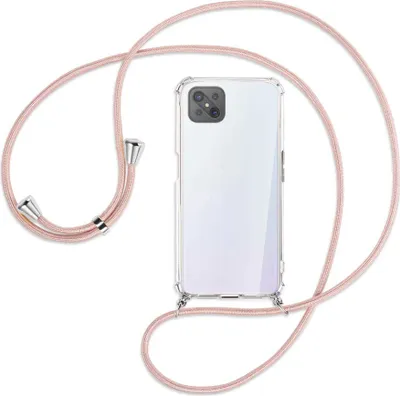 Produktbild von Handykette Backcover-Schutzhülle mit Band (Metall silberfarben) für Oppo A92S / Reno4 Z 5G - roségold