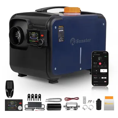 Obrázek produktu pro SUNSTER A2302BS Parkovací naftové topení 8KW s Bluetooth - 12V/24V a 230V, funkce automatického start-stop, pro nákladní automobily, obytné automobily, lodě