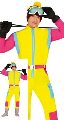 Produktbild von 80Er Skianzug Gelb, Herren Kostüm, 46-48 (S)