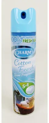 Imagen del producto de 12 unidades de ambientador en spray "Charm", 240 ml, aroma a algodón. Difusor de fragancias para el hogar, elimina olores y proporciona frescura, ideal para el baño